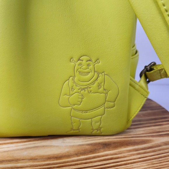 Loungefly Shrek Mini Backpack Lime Green Ogre Ears DreamWorks Vegan Leather - Picture 7 of 9